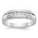 Rhodium Over 14K White Gold Lab Grown Diamond SI1/SI2, G H I, Men's Band
