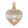 14k Tri-color Gold Polished MOM in Heart Pendant
