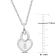 Children's White Enamel Heart Lock Charm Necklace in Sterling Silver