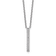 Rhodium Over Sterling Silver Polished Cubic Zirconia Bar Necklace