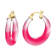 14K Yellow Gold Over Sterling Silver Painted Graduated Hoops in Red
