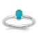 Rhodium Over Sterling Silver Stackable Expressions Turquoise Polished Ring