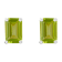 6x4mm Emerald Cut Peridot 14k White Gold Stud Earrings