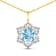 1.90ctw 14K Yellow Gold Aquamarine and White Diamond Pendant with 18
inch Cable Chain