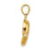 14k Yellow Gold Polished and Textured Open-Backed Football Helmet pendant