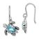 Rhodium Over Sterling Silver Crystal Turtle Dangle Earrings