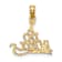 10K Yellow Gold Textured I DO NAILS Charm
