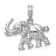 Rhodium Over 14k White Gold 3D Polished Elephant Pendant