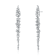 CZ Leaf-Accent Dangle Earrings In Sterling Silver