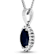 1.30ctw 14K White Gold Blue Sapphire and White Diamond Pendant with 18
inch Cable Chain