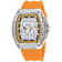 Christian Van Sant Men's Odyssey White Dial, Orange Rubber Strap Watch