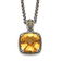 Sterling Silver Antiqued with 14K Accent Citrine Necklace