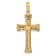 14k Yellow Gold Textured with Square Center Cross Pendant
