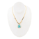 Barse Turquoise Pendant Necklace With Snake Chain In Bronze