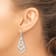 Rhodium Over Sterling Silver Polished and Textured Grooved Fancy Drop
Dangle Earrings
