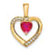 14k Yellow Gold Ruby and Diamond Heart Pendant