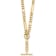 14K Yellow Gold Paperclip and Round Link Y-drop 18-inch Toggle Necklace