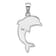 Rhodium Over Sterling Silver Polished Crystal Dolphin Pendant