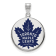 Rhodium Over Sterling Silver NHL LogoArt Toronto Maple Leafs Enamel Pendant