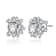 Floral CZ Cluster Stud Earrings In Sterling Silver