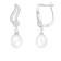 7-8mm White Cultured Freshwater Pearl and Cubic Zirconia Rhodium Over
Sterling Silver Earrings