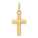 14k Yellow Gold 3D Reversible Cross Pendant
