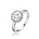 CZ Halo Solitaire Ring In Sterling Silver
