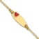 14k Yellow Gold Polished Kids ID with Red Enameled Heart Bracelet