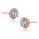 CZ Halo Stud Earrings In 18K Rose Gold Over Brass