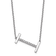 Rhodium Over 14k White Gold Sideways Diamond Initial I Pendant Cable
Link 18 Inch Necklace