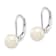 Rhodium Over 14K White Gold 7-8mm Round White Saltwater Akoya Pearl
Leverback Earrings