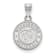 Rhodium Over Sterling Silver MLB Washington Nationals LogoArt Circle Pendant