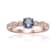 Blue Lab Created Alexandrite with Moissanite Accents 14K Rose Gold Over
Sterling Silver Ring