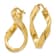 14k Yellow Gold Twisted Textured 1 3/16" Oval Hoop Earrings