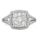 Rhodium Over 14K White Gold Lab Grown Diamond Cluster Engagement Ring 0.995ctw