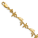 14k Yellow Gold Textured Dolphin and Starfish Link Bracelet