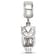 Rhodium Over Sterling Silver LogoArt Chi Omega Owl Charm on Bead