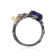 Amethyst and Green Nanocrystal 14K Gold Over and Black Rhodium Over
Sterling Silver Ring
