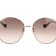 Gucci Gold Tone and Burgundy Frame / Brown Lens Sunglasses