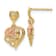 14K Yellow Gold and 14K Rose Gold Textured Heart with Flower Dangle Earrings