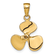 14k Yellow Gold 3D Polished Propeller Pendant