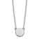 Rhodium Over Sterling Silver Tiny Circle Block Letter S Initial Necklace