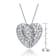 CZ Pave Heart Pendant Necklace In Sterling Silver 12 Inch