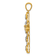 14k Yellow Gold and Rhodium Over 14k Yellow Gold Diamond Cross Pendant