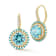 Rachel Zoe Blue CZ and Turquoise Halo Drop Earrings in 14K Gold Over
Sterling Silver