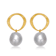 Button Freshwater Pearl Drop Earrings In 14K Gold Over Sterling Silver