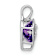 Rhodium Over 14k White Gold Amethyst and Diamond MOM Heart Pendant