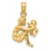 14k Yellow Gold 3D Textured Mother holding child Pendant