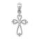 Rhodium Over 14k White Gold Diamond Accented Cross Pendant