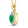 2.15ctw 14K Yellow Gold Zambian Emerald and White Diamond Pendant with
18 inch Cable Chain